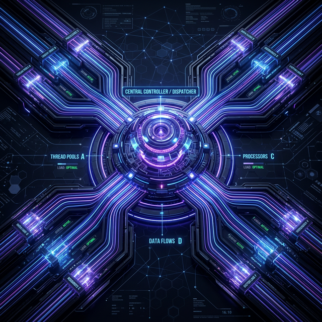 What is Dispatcher, Thread and Threadpool?